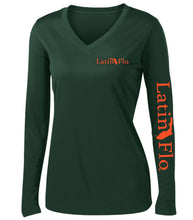 Load image into Gallery viewer, Ladies Classic Forest Green Logo Drifit V-Neck