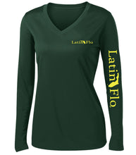Load image into Gallery viewer, Ladies Classic Forest Green Logo Drifit V-Neck
