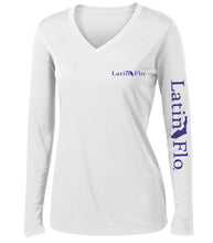 Load image into Gallery viewer, Ladies Classic White Logo Drifit V-Neck