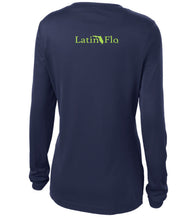 Load image into Gallery viewer, Ladies Classic Navy Logo Drifit V-Neck