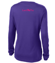 Load image into Gallery viewer, Ladies Classic Purple Logo Drifit V-Neck