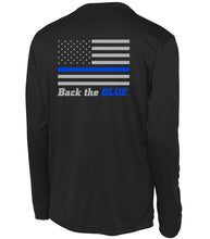 Load image into Gallery viewer, Blue Line Performance Long Sleeve Black Shirt Latin Flo