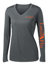 Load image into Gallery viewer, Ladies Classic Gray Logo Drifit V-Neck