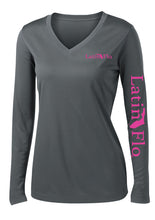 Load image into Gallery viewer, Ladies Classic Gray Logo Drifit V-Neck