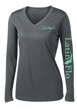 Load image into Gallery viewer, Ladies Classic Gray Logo Drifit V-Neck