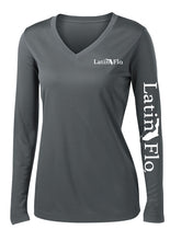 Load image into Gallery viewer, Ladies Classic Gray Logo Drifit V-Neck