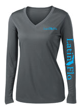Load image into Gallery viewer, Ladies Classic Gray Logo Drifit V-Neck