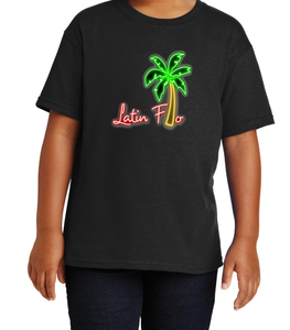 Kids Black Neon Palm Tee