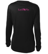 Load image into Gallery viewer, Ladies Classic Black Logo Drifit V-Neck
