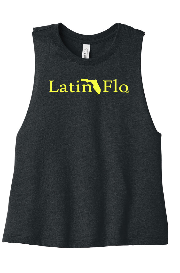 Grey Heather Latin Flo Crop Tank