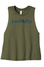 Load image into Gallery viewer, Olive Green Latin Flo Crop Tank
