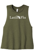 Load image into Gallery viewer, Olive Green Latin Flo Crop Tank
