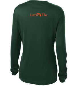 Ladies Classic Forest Green Logo Drifit V-Neck