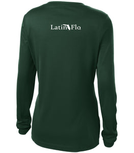 Ladies Classic Forest Green Logo Drifit V-Neck