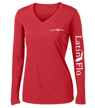 Load image into Gallery viewer, Ladies Classic Red Logo Drifit V-Neck
