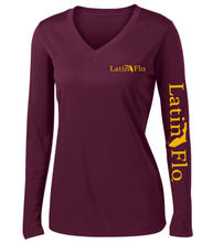 Load image into Gallery viewer, Ladies Classic Maroon Logo Drifit V-Neck
