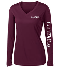 Load image into Gallery viewer, Ladies Classic Maroon Logo Drifit V-Neck
