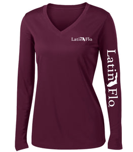 Ladies Classic Maroon Logo Drifit V-Neck