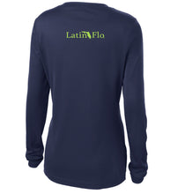 Load image into Gallery viewer, Ladies Classic Navy Logo Drifit V-Neck
