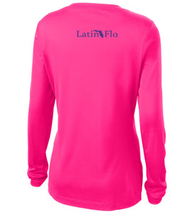 Ladies Classic Hot Pink Logo Drifit V-Neck