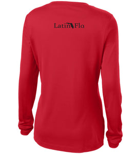 Ladies Classic Red Logo Drifit V-Neck