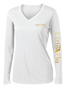 Ladies Classic White & Gold Logo Drifit