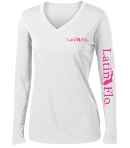 Ladies Classic White Logo Drifit V-Neck