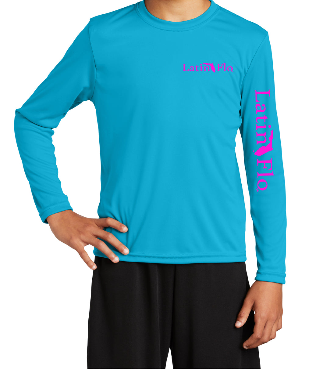 Kids Atomic Blue and Hot Pink Logo Drifit