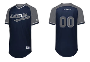 Navy and Grey Baseball Drifit Latin Flo Jersey