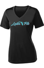 Load image into Gallery viewer, Miami Ladies Short Sleeve Drifit Black Shirt
