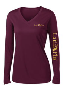 Ladies Classic Maroon & Gold Logo Drifit