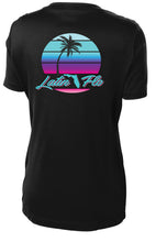 Load image into Gallery viewer, Miami Ladies Short Sleeve Drifit Black Shirt
