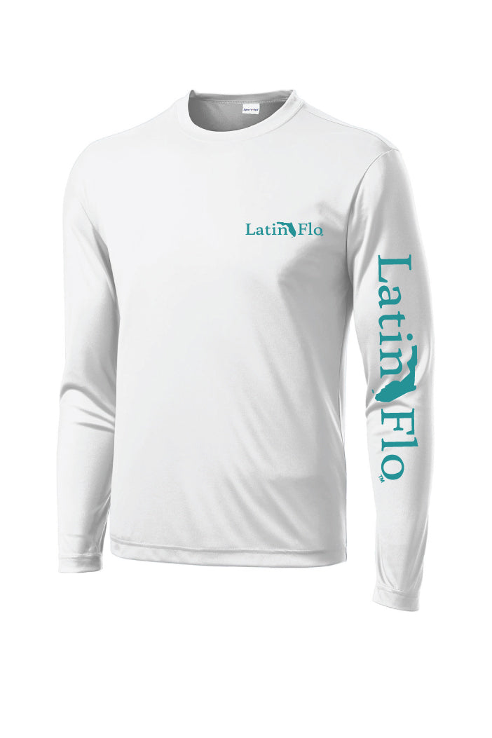 Classic White & Teal Logo Drifit